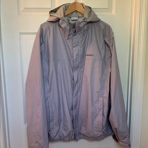 Columbia NWOT Gray Raincoat with Hood and Full-Zip Men’s XL